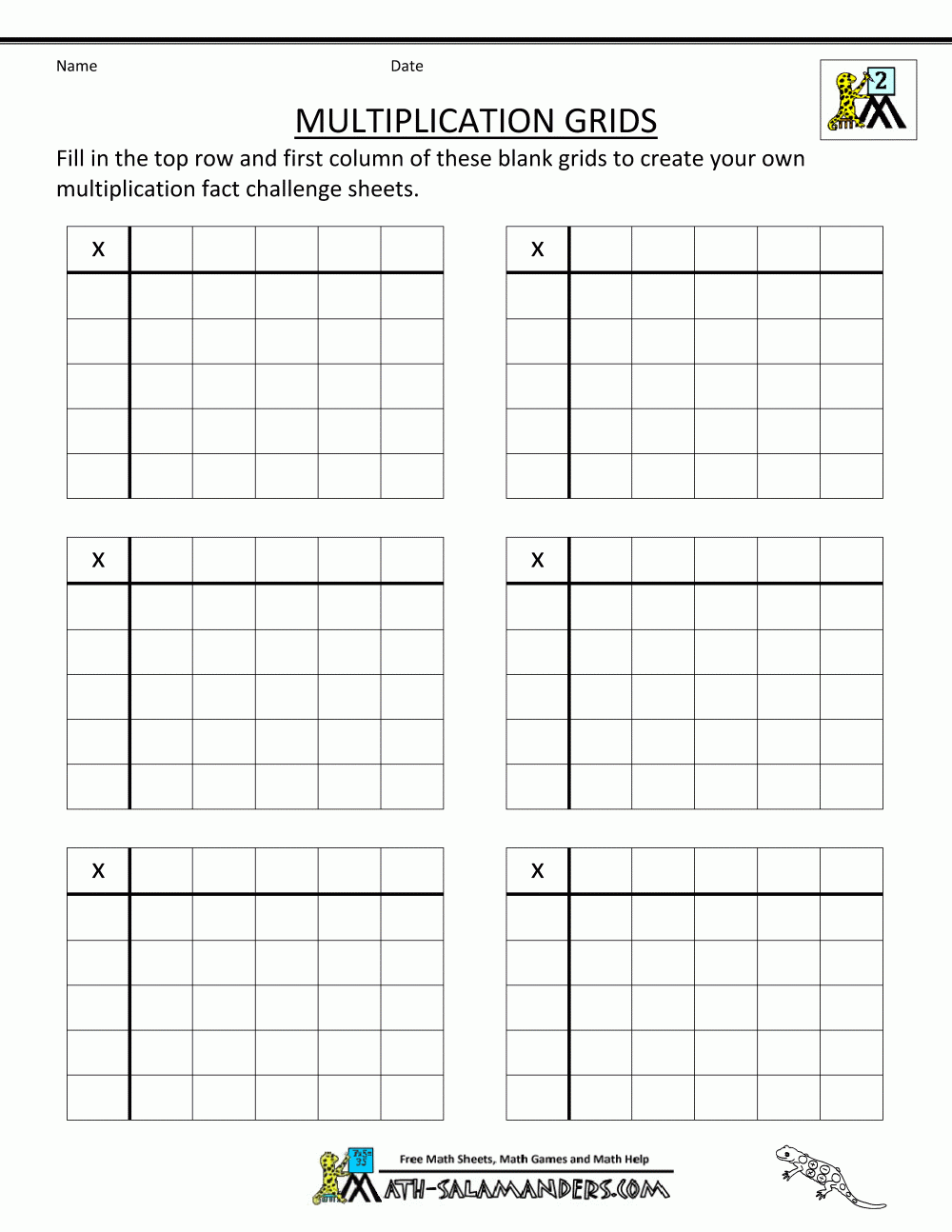 Multiplication To 5x5 Worksheets For 2nd Grade