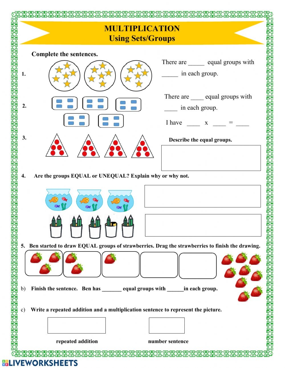 Multiplication Groups Of Worksheets