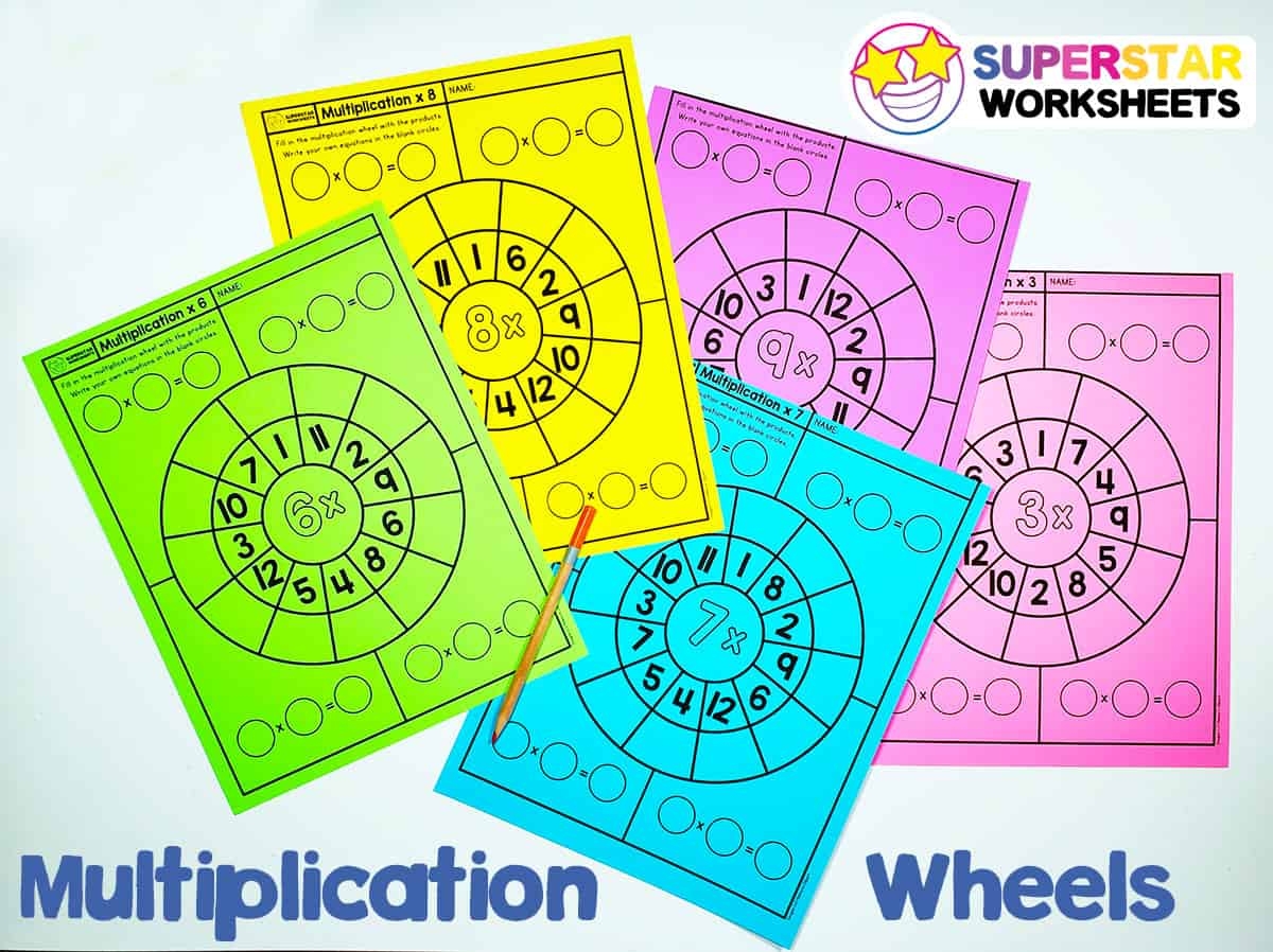 Multiplication Wheels Worksheets Free