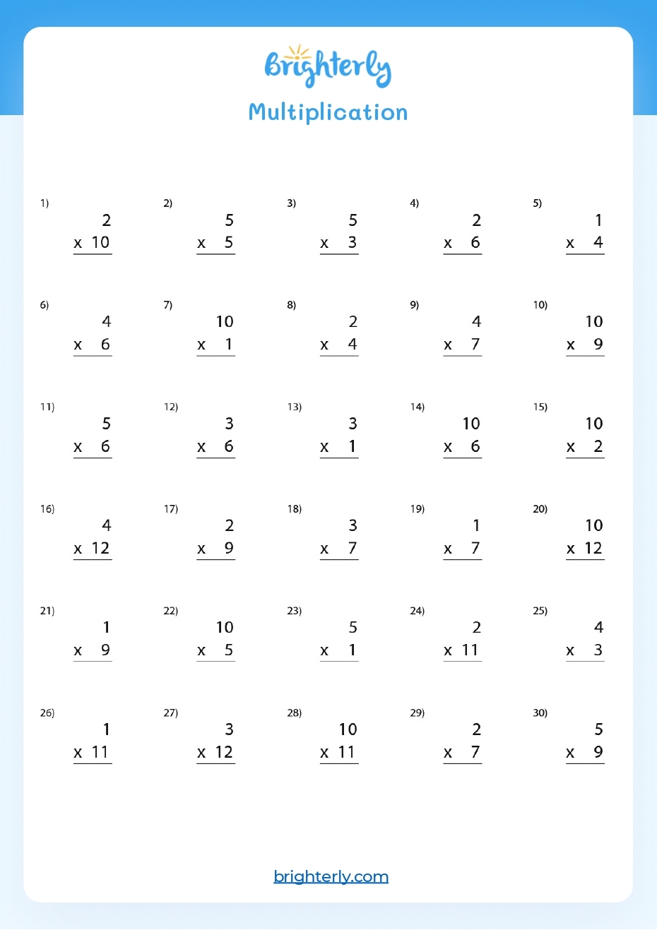 3rd Grade Multiplication Packet Pdf