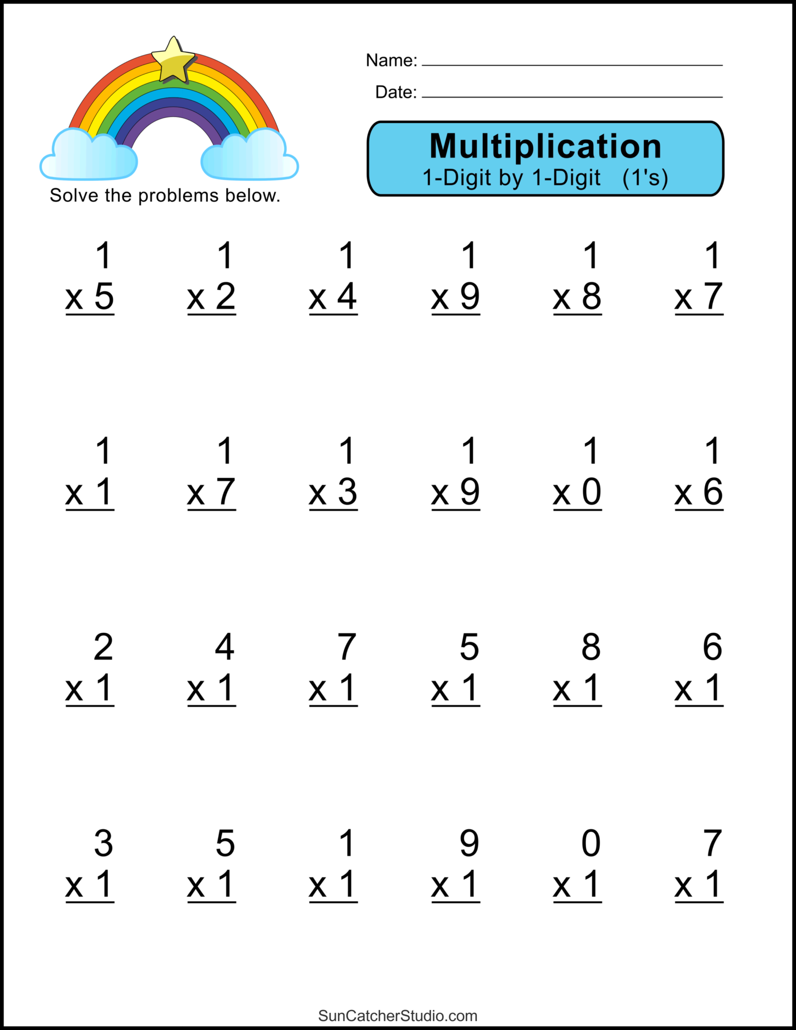 Multiplication Worksheets For Grade 1 Printable Worksheets