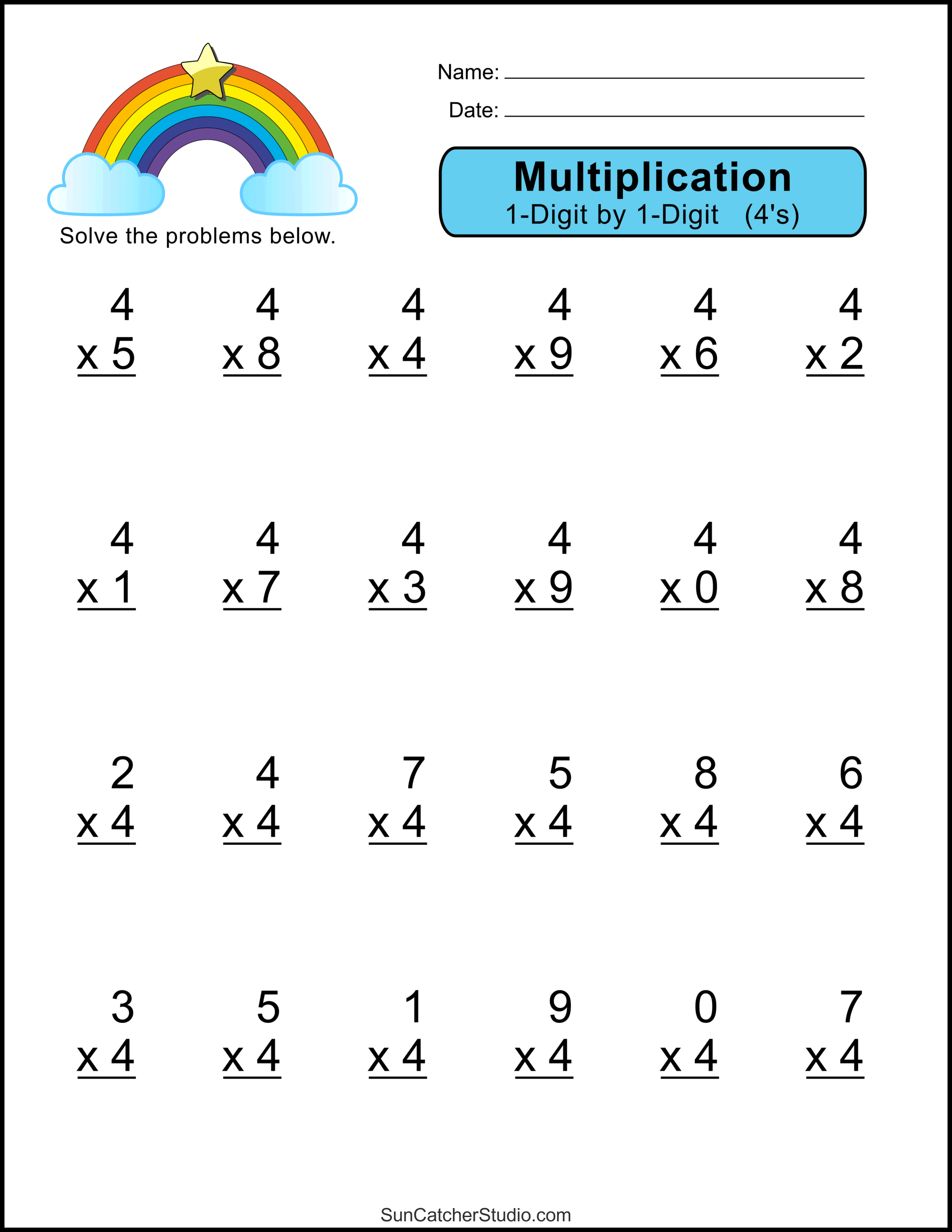 Multiplication Printable Packet Pdf