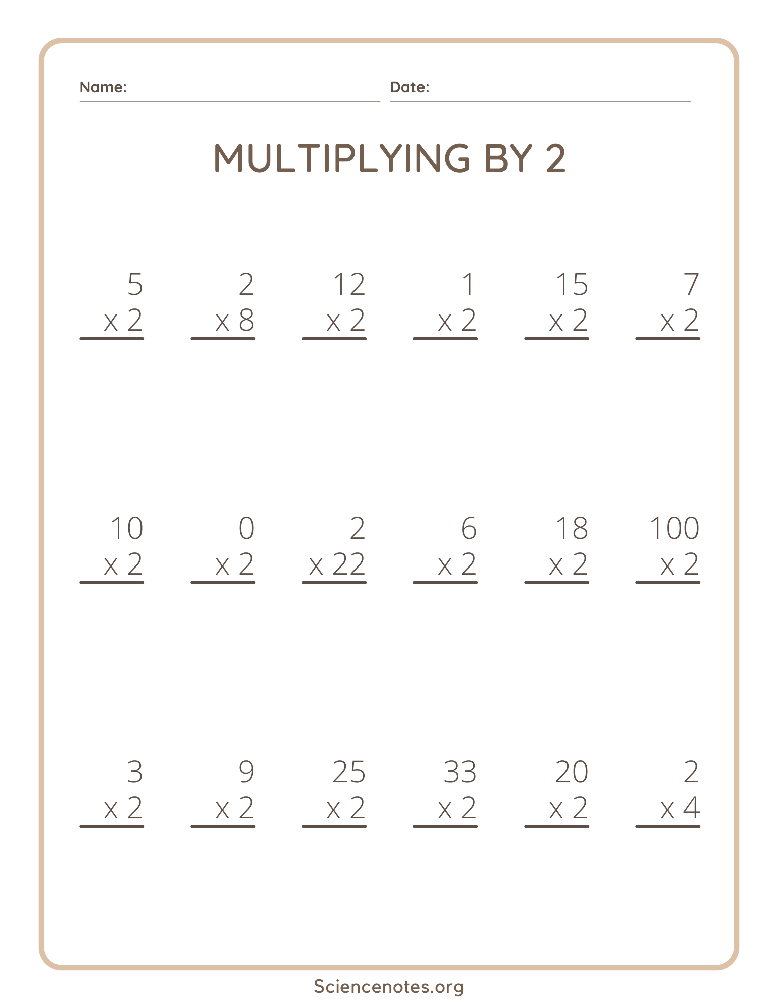 Multiplication Worksheets Packet Pdf
