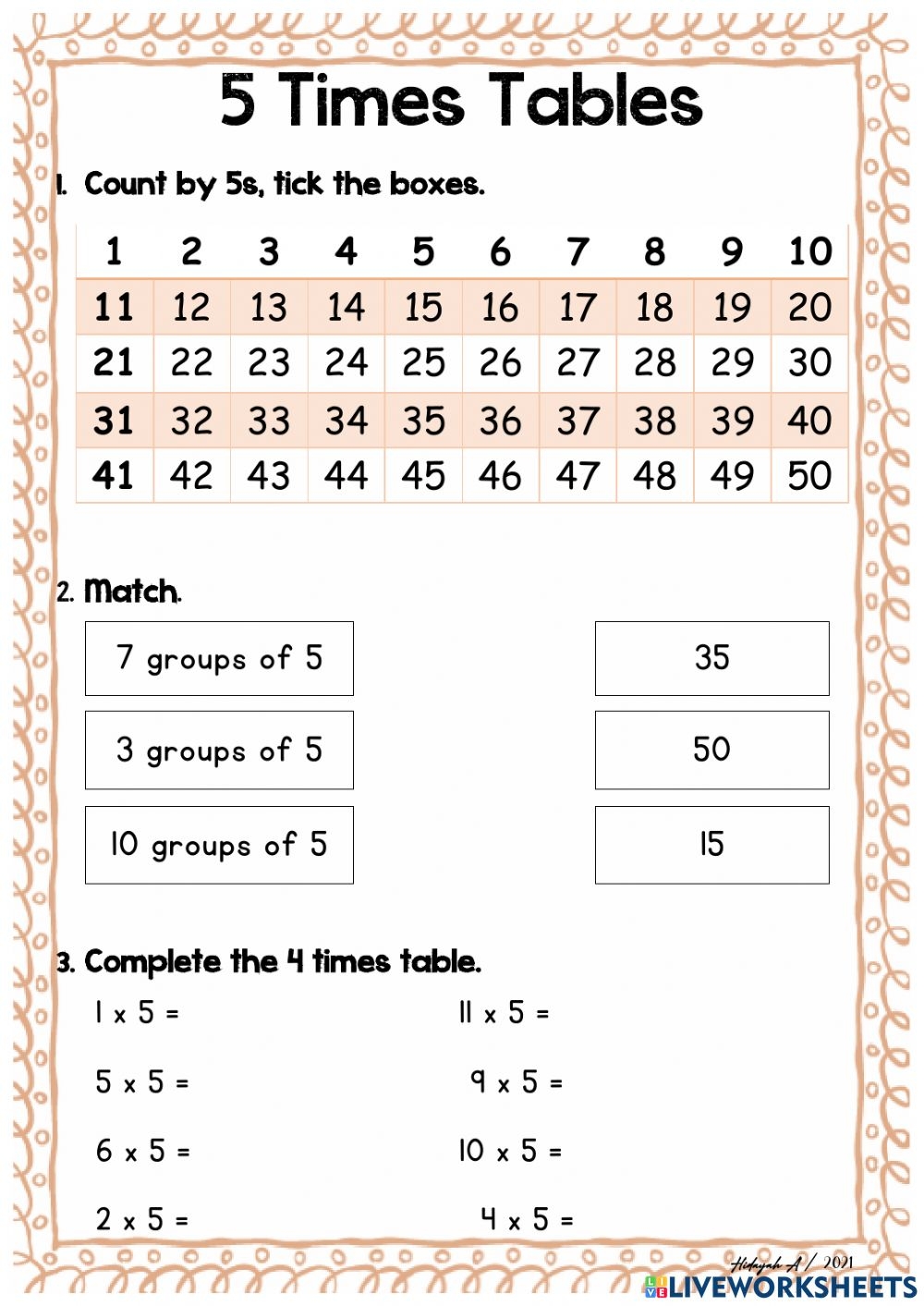 Skip Counting Multiplication Worksheets Printable Worksheets