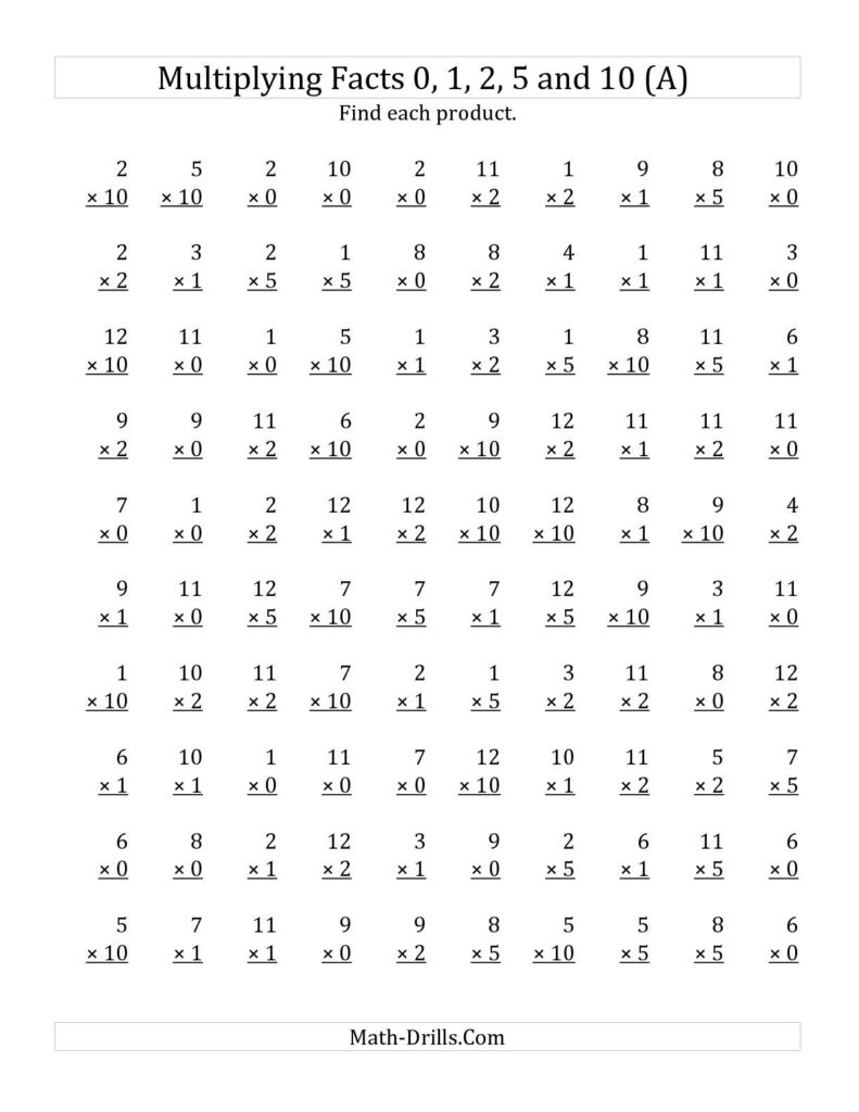 Multiplication Worksheets 0 2 - Printable Worksheets