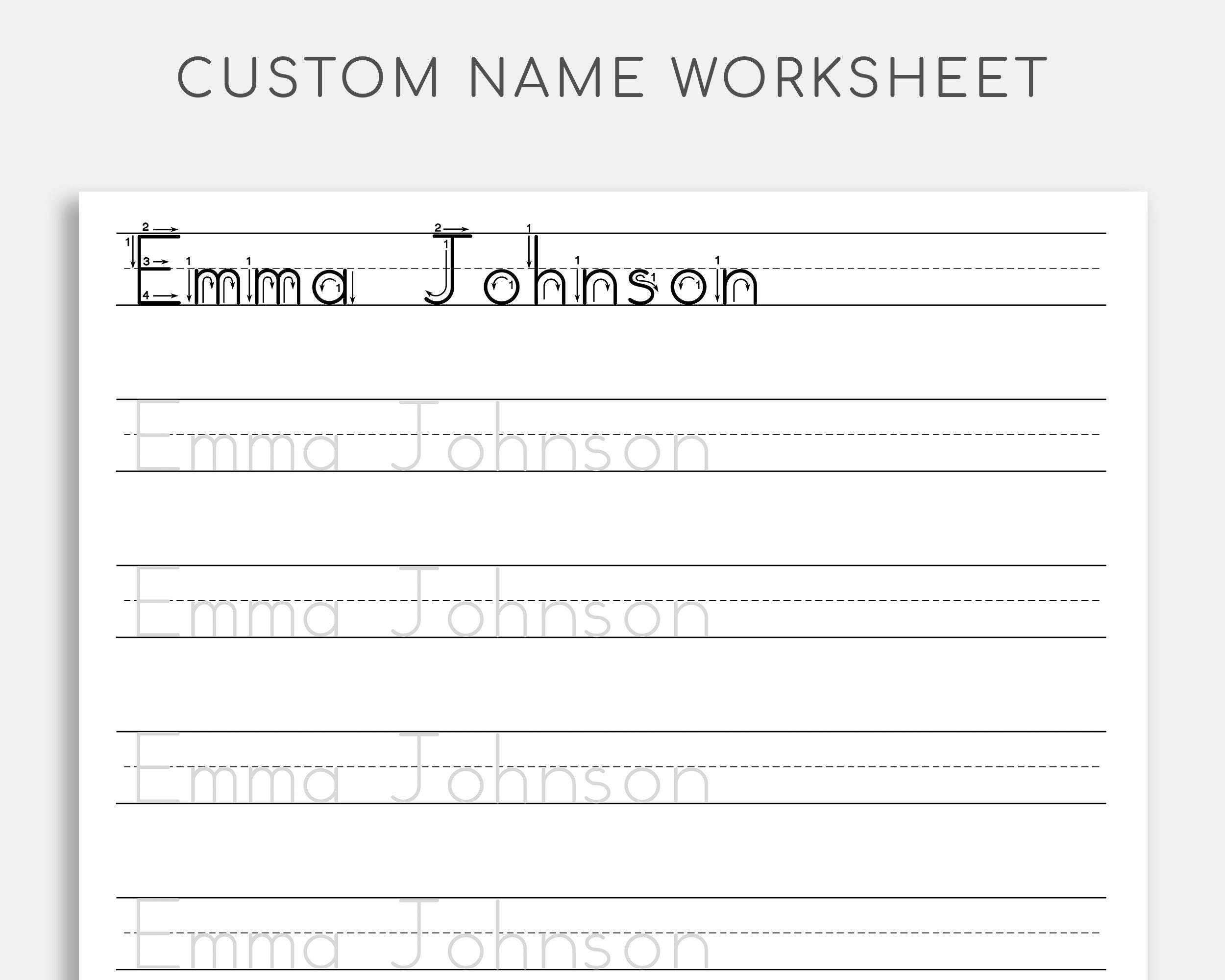 Name Tracing Sheet Name Writing Name Worksheet Learn To Etsy Ireland