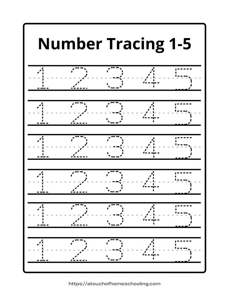 Writing Numbers 1-5 Free Worksheets