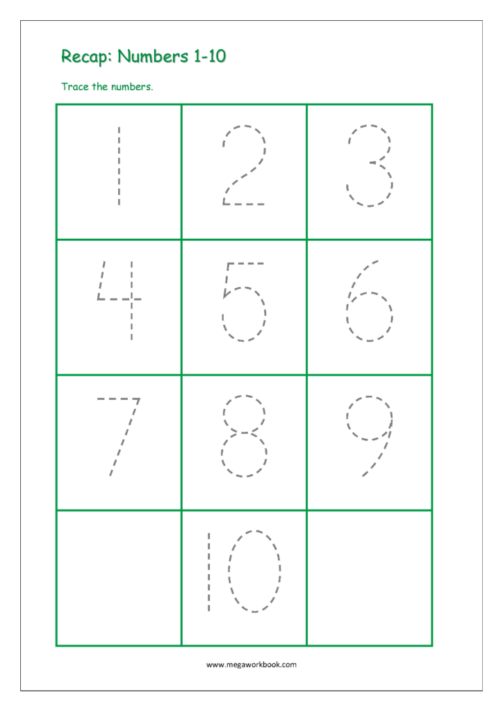 Writing Numbers 1-10 Worksheets Pdf