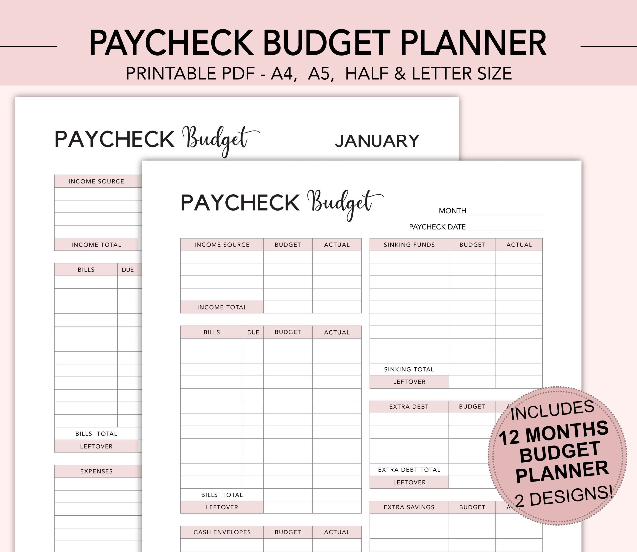 Paycheck Budget Planer Paycheck Budget Planer Paycheck Etsy de