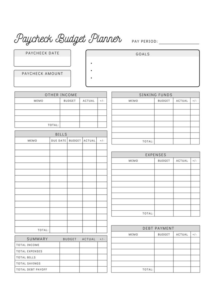 Paycheck Budget Planner Printable Budget By Paycheck Etsy de