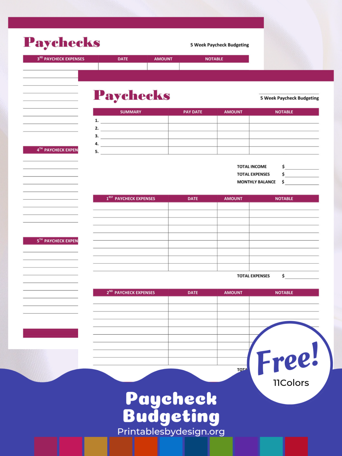 Paycheck Budget Tracker Free Printable Printable Worksheets