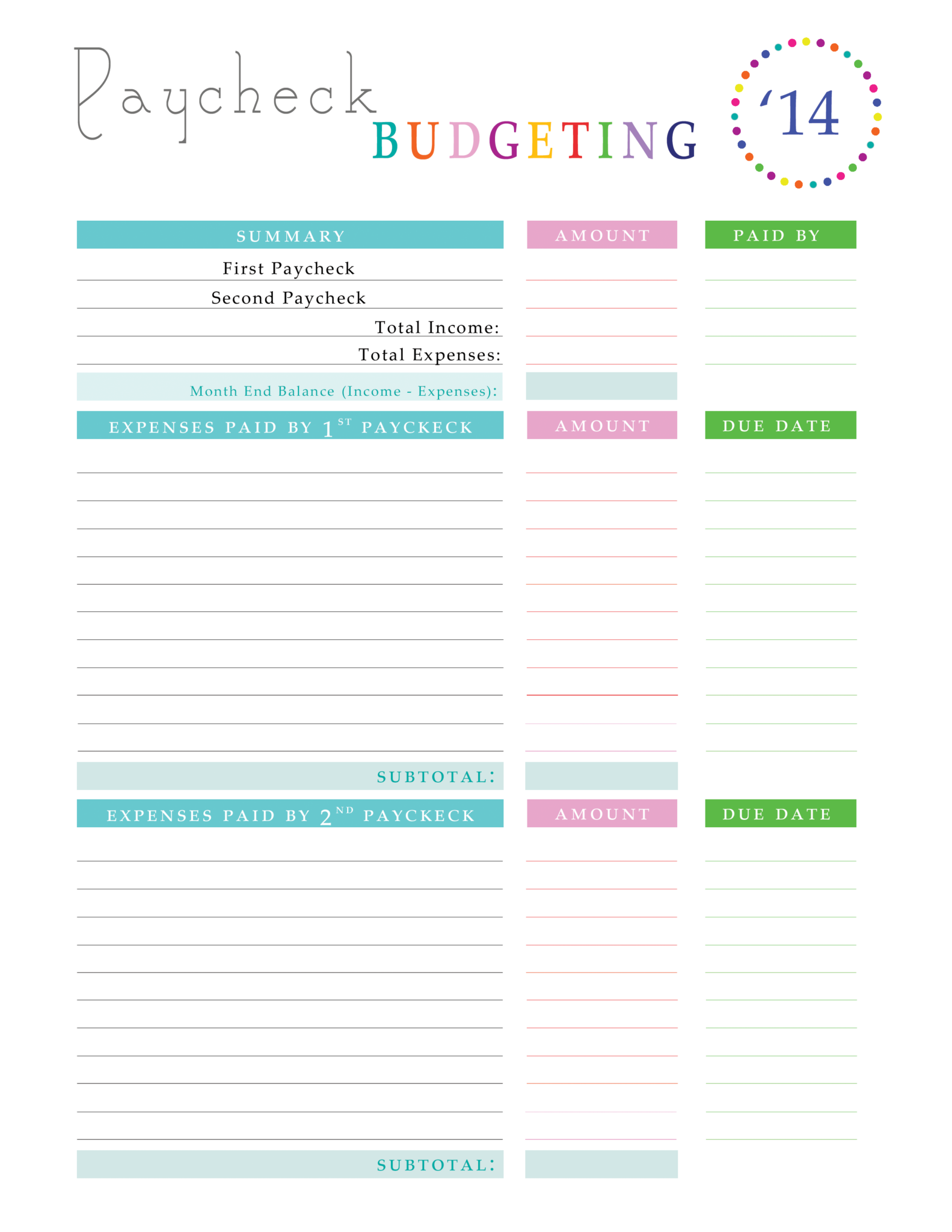 Monthly Budget And Debt Worksheet - Printable Worksheets