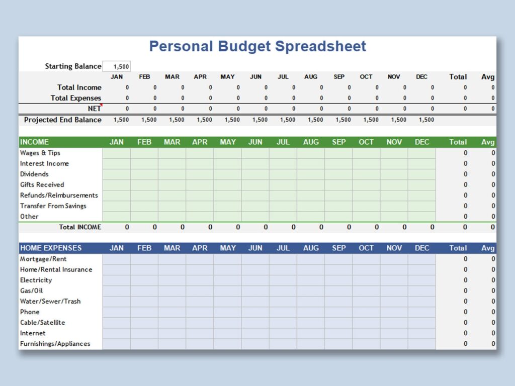 Free Microsoft Excel Budget Template