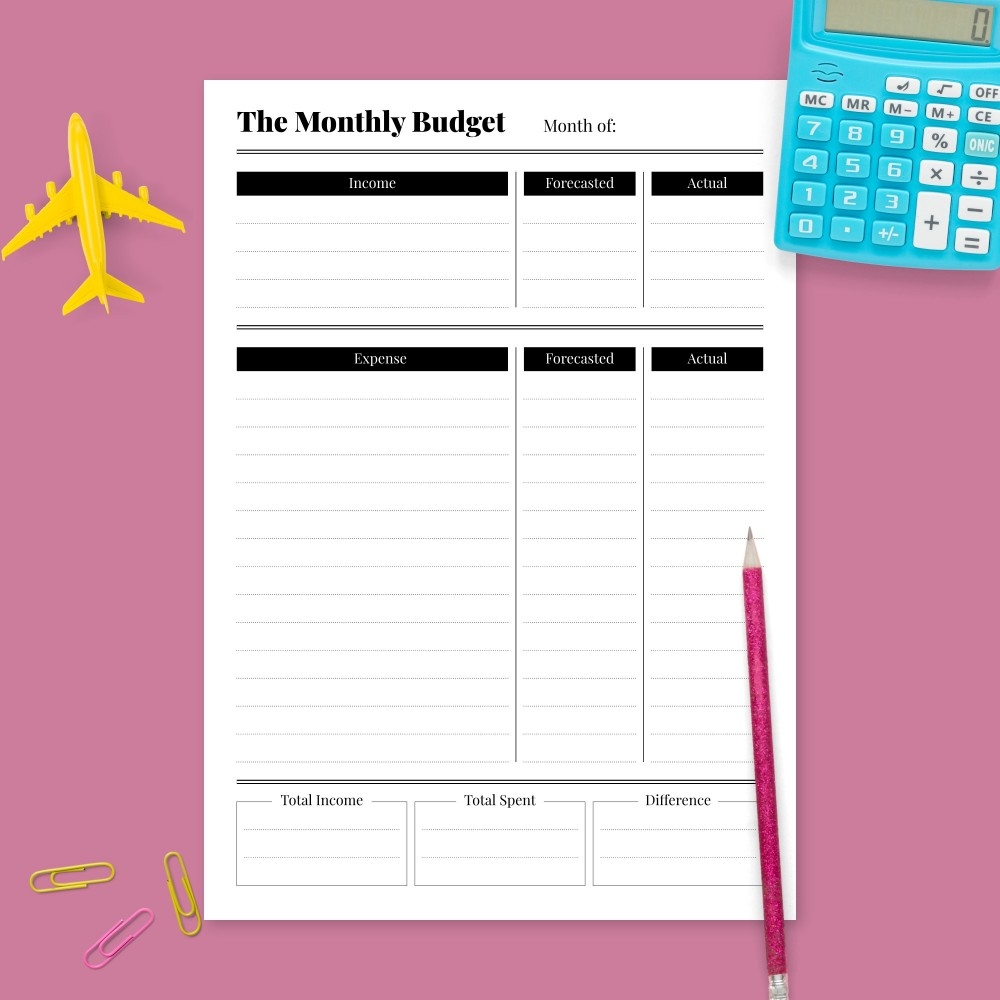 Personal Monthly Budget Worksheet Pdf