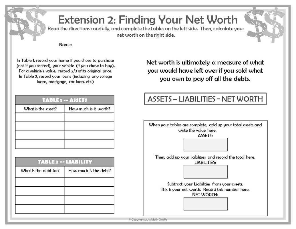 Teaching Personal Finance To Teens Consumer Math Free Printable Math Worksheets Financial Literacy Worksheets