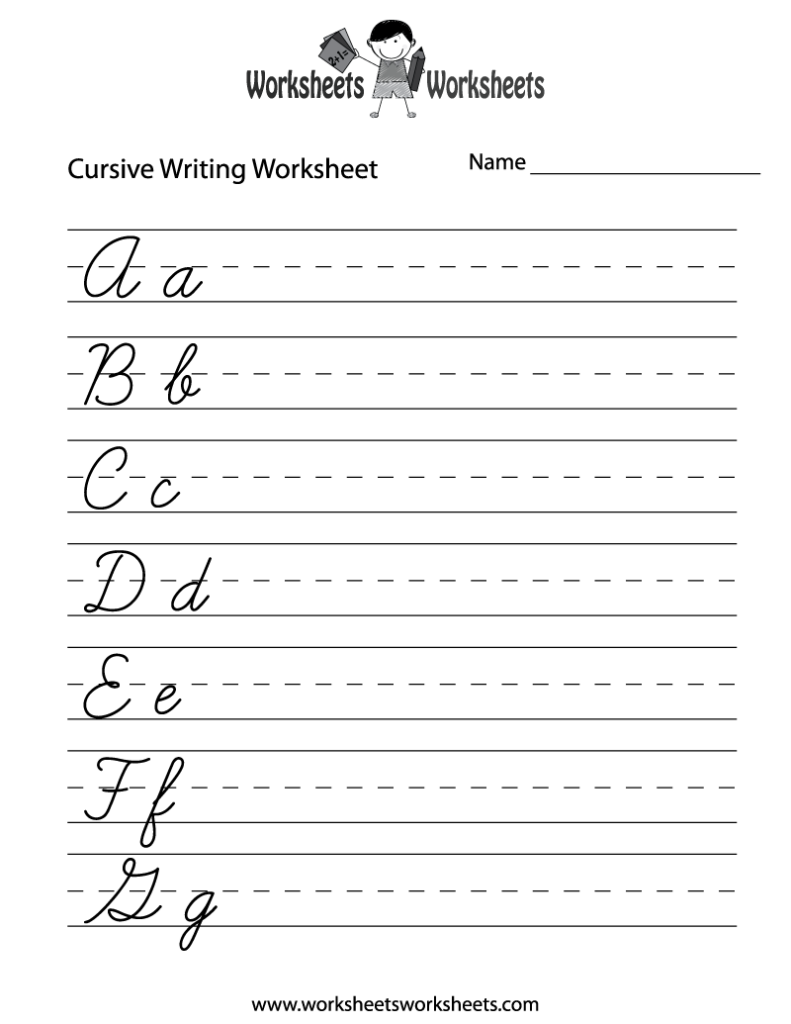 Printable Worksheets For Cursive Writing