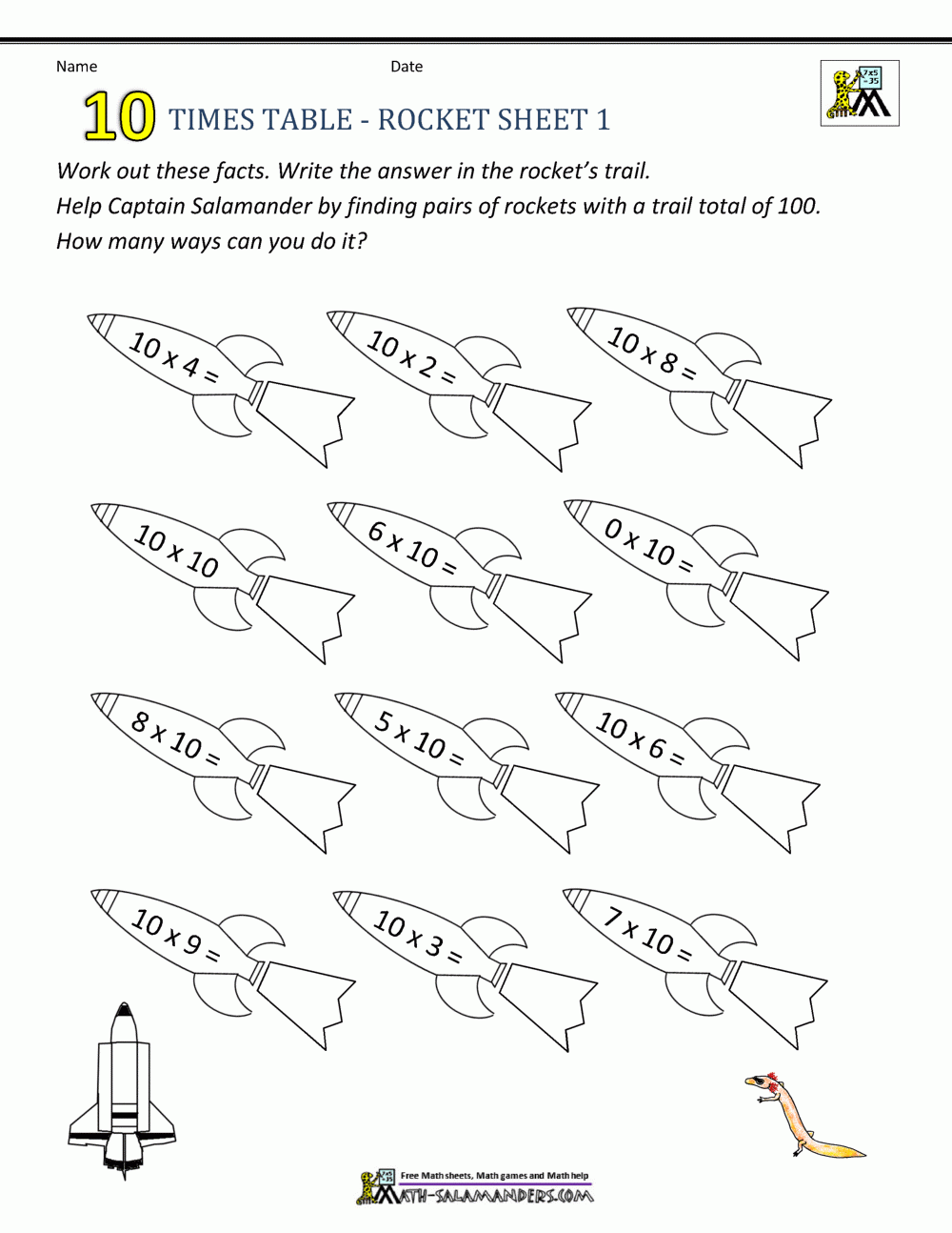 Easy Times Tables Worksheets