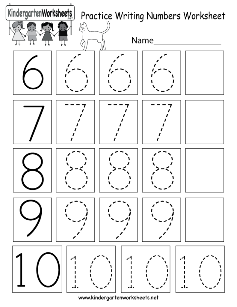 Practice Writing Numbers Worksheet Free Kindergarten Math Worksheet For Kids