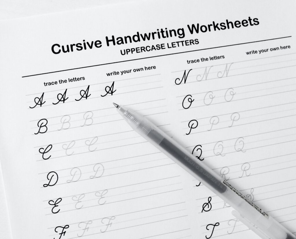 Writing In Cursive Worksheets