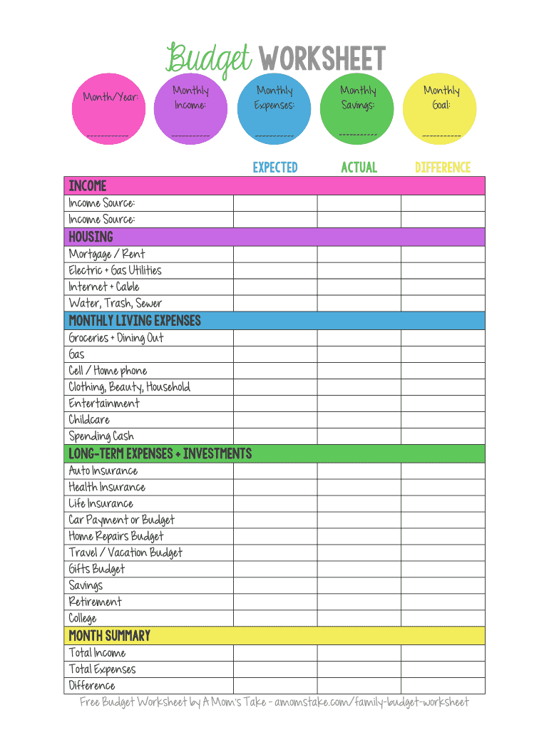 Printable Home Budget Sheet Fill Out Sign Online DocHub