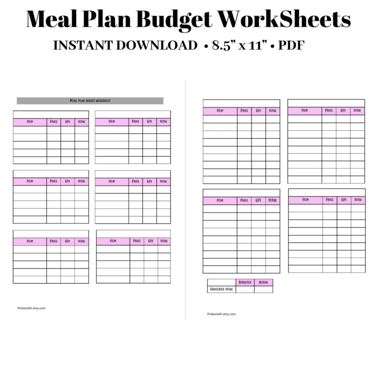 Printable Grocery Budget Worksheet Printable Worksheets Printable Grocery Budget Worksheet Printable Worksheets