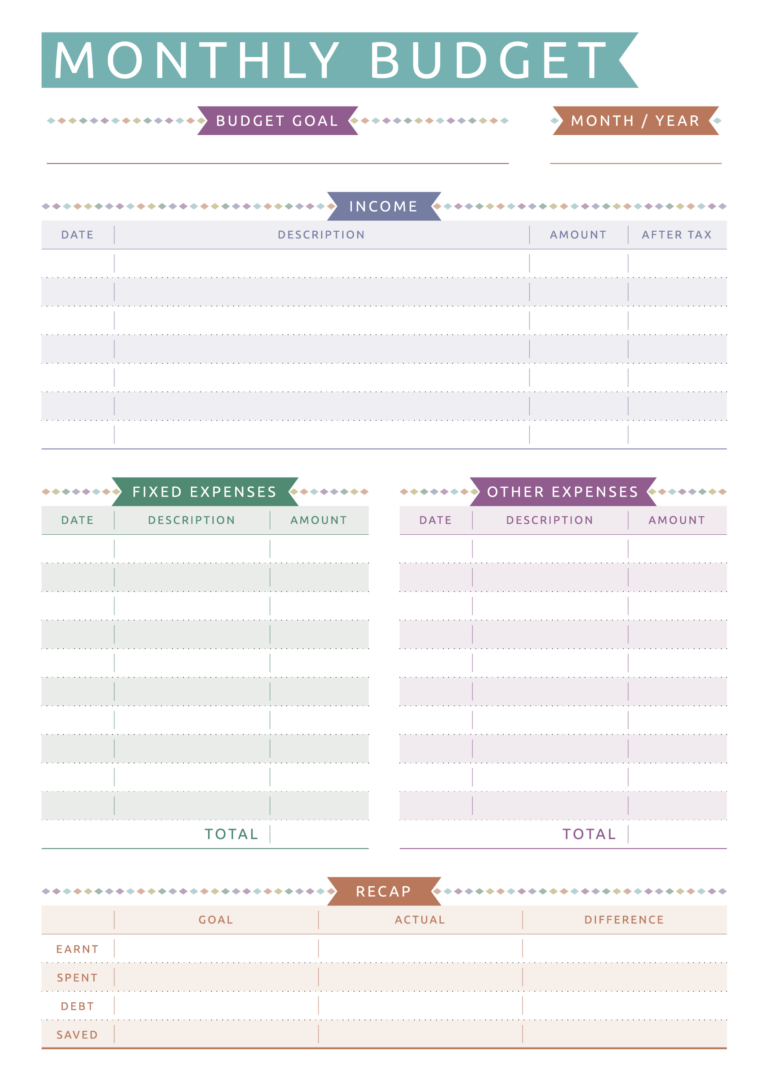 Monthly Expenses Worksheet Pdf - Printable Worksheets