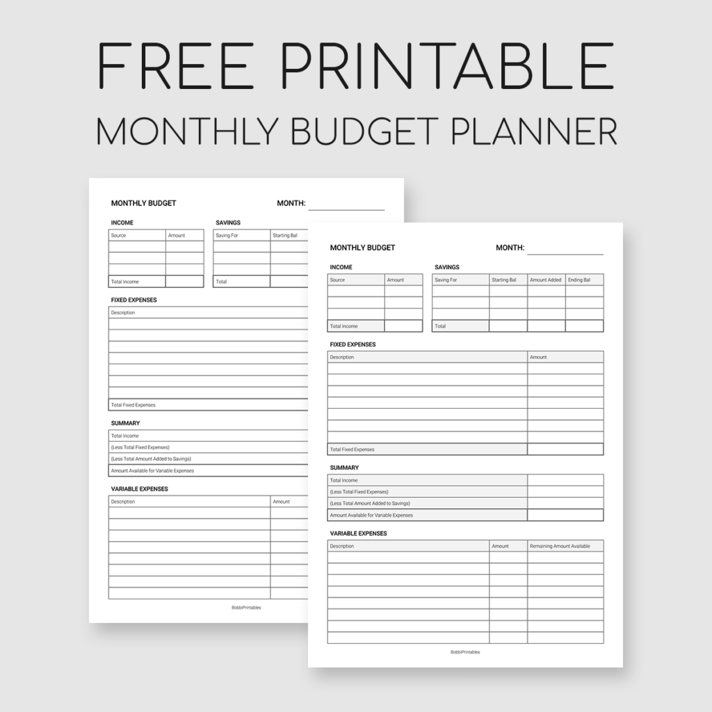 Free Printable Editable Monthly Budget Ledger