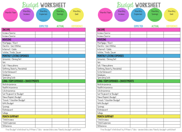 Free Budget Calculator Worksheet - Printable Worksheets