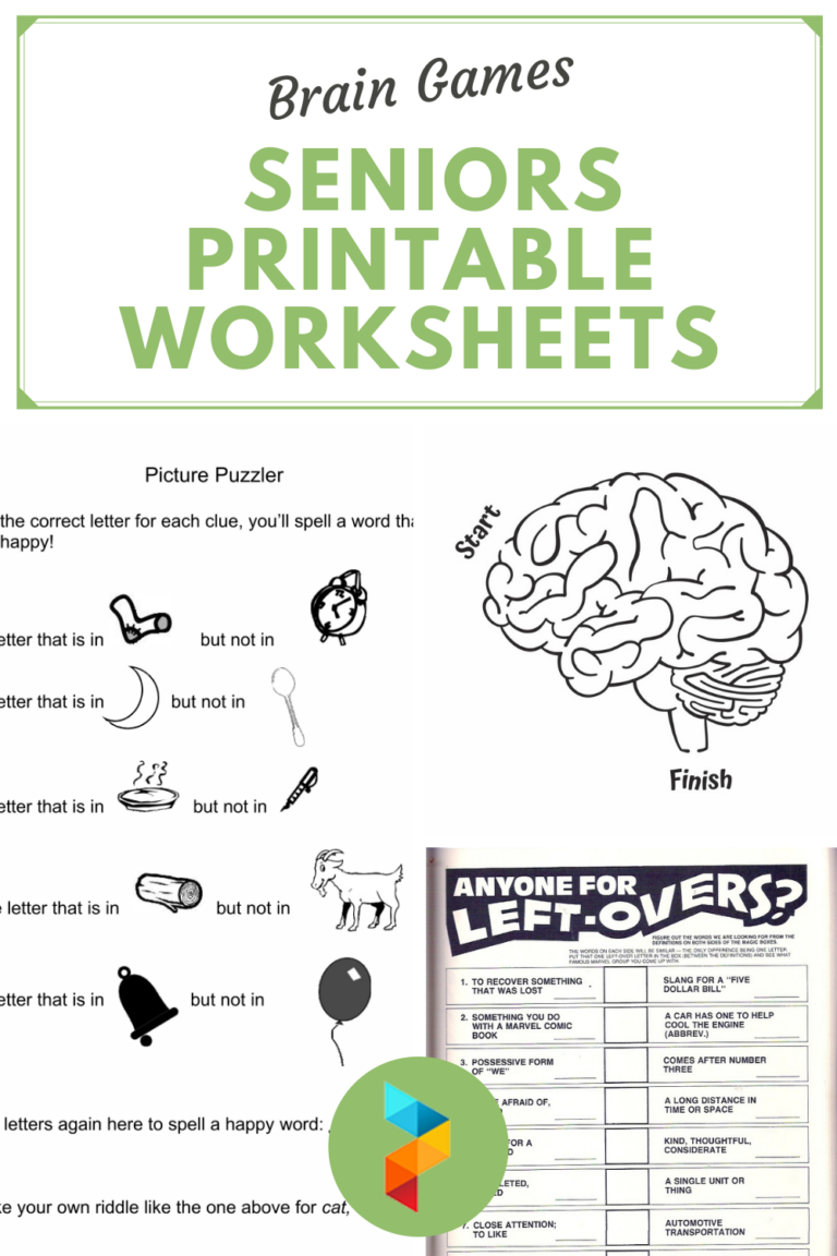 Cognitive Group Activities For Seniors Printable Worksheets 7100