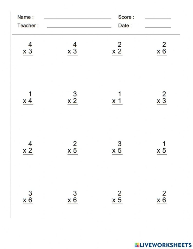Simple Multiplication Worksheets - Printable Worksheets