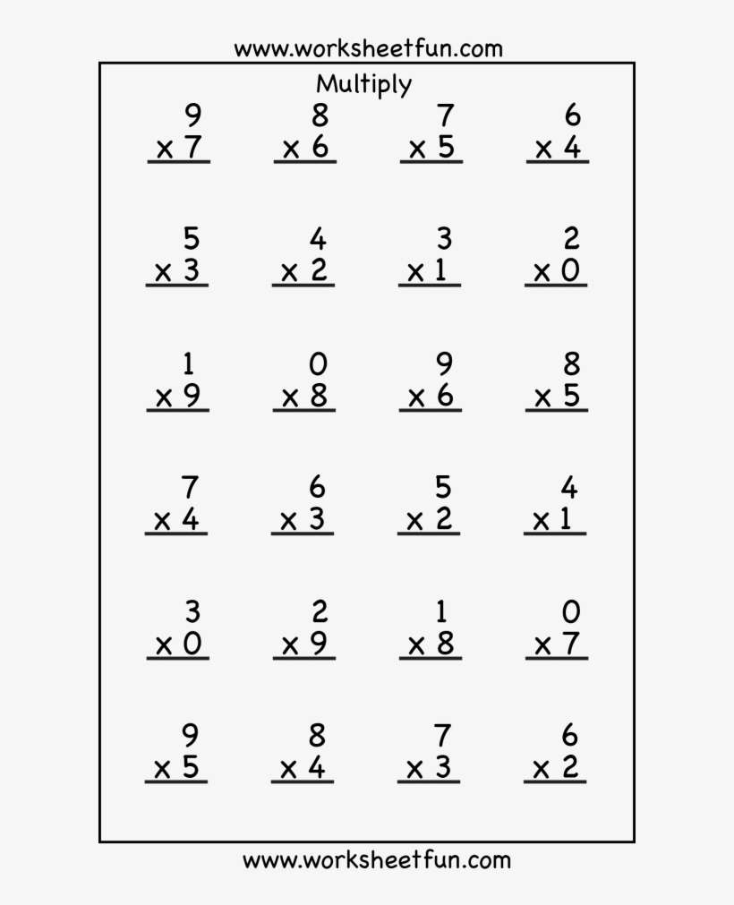 Single Digit Multiplication 4 Worksheets 4th Grade Easy Division Worksheets PNG Image Transparent PNG Free Download On SeekPNG