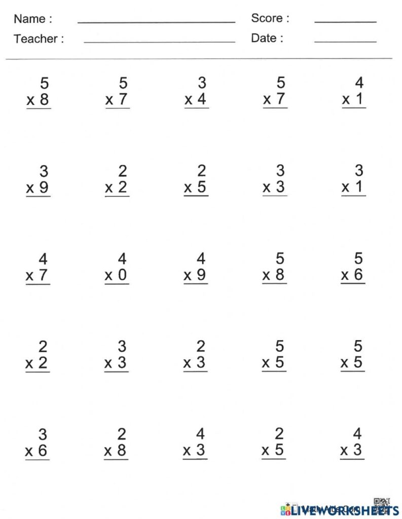 Multiplication Worksheets Single Digit - Printable Worksheets