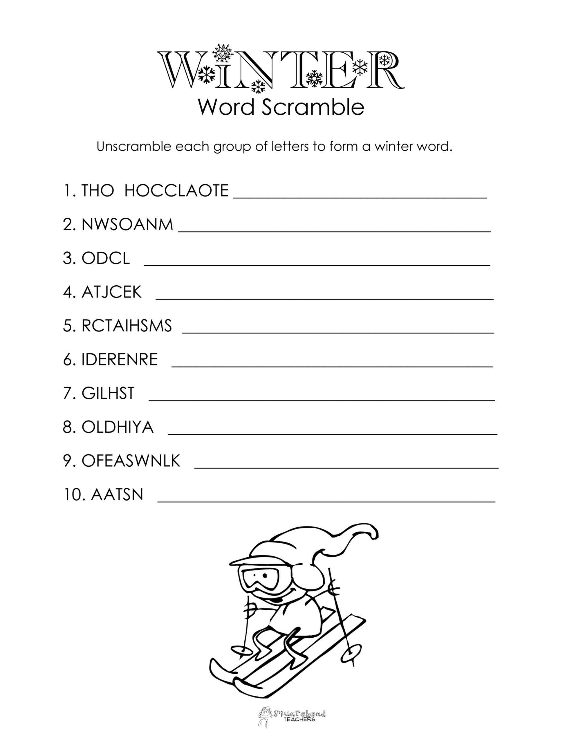 Baby Scramble Printable Worksheets Pdf