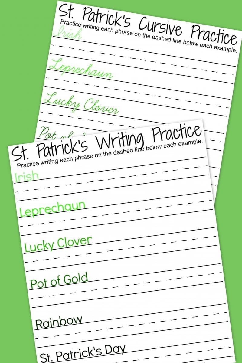 St Patrick s Day Free Writing Printables A Mom s Take