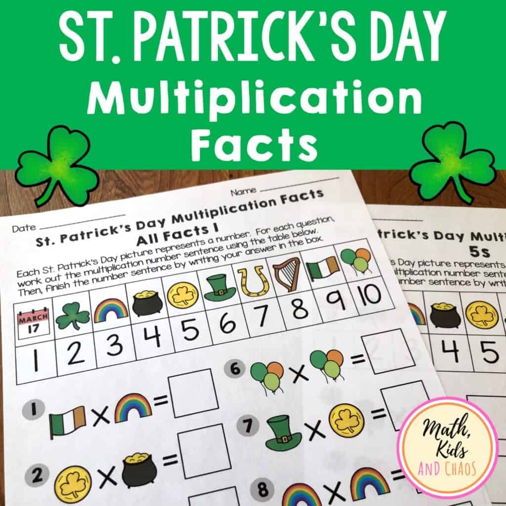 St Patrick s Day Multiplication Worksheets Math Kids And Chaos