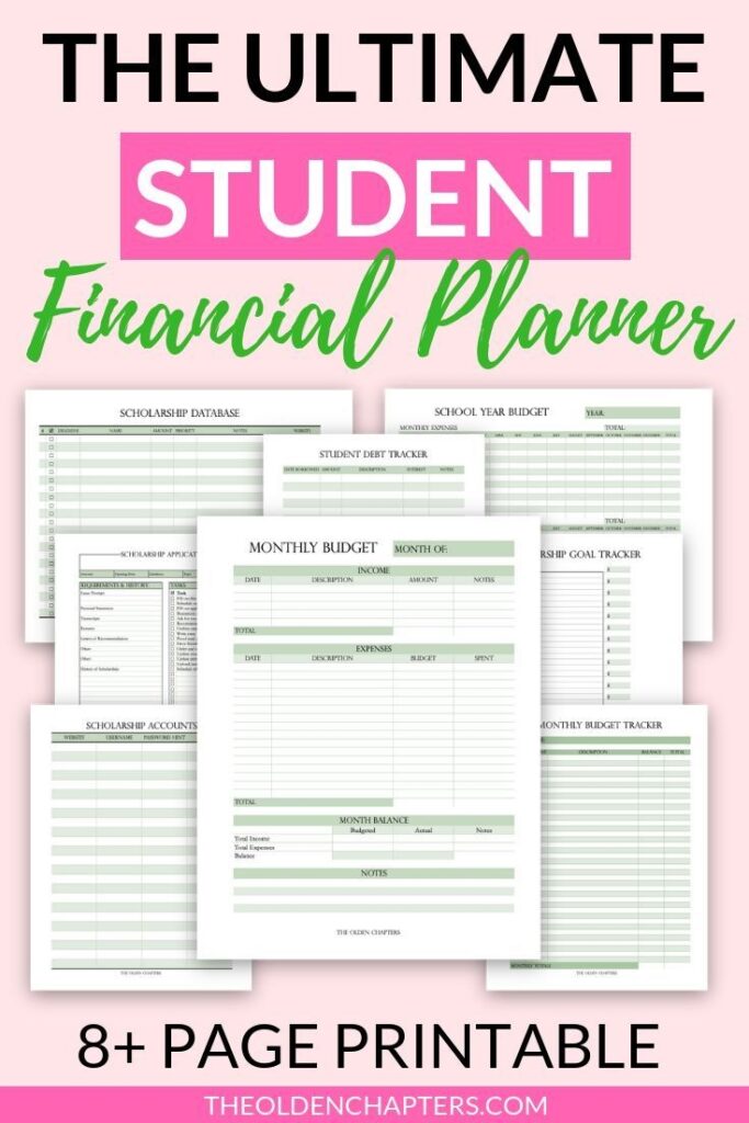Student Financial Printable Bundle Financial Planner Etsy Student Budget Financial Planner Budgeting