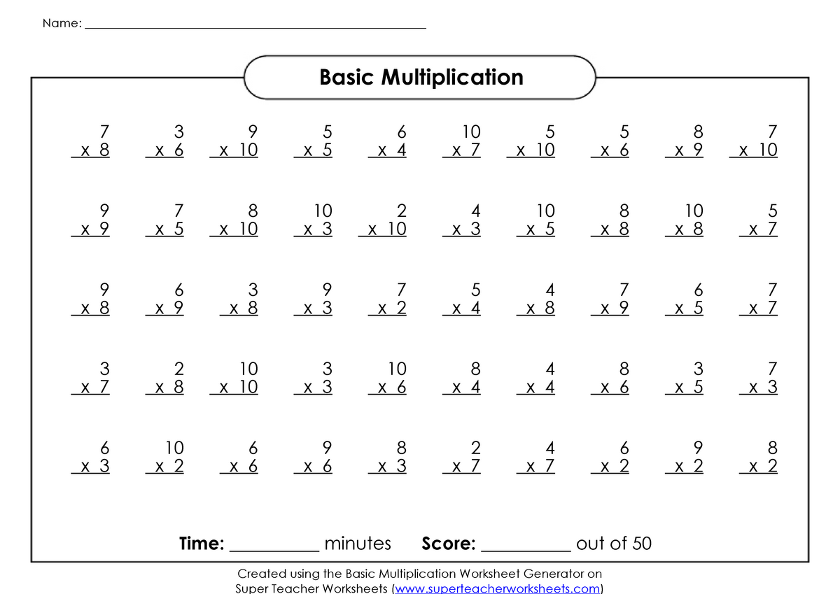 Multiplication Worksheets Super Teacher Printable Worksheets