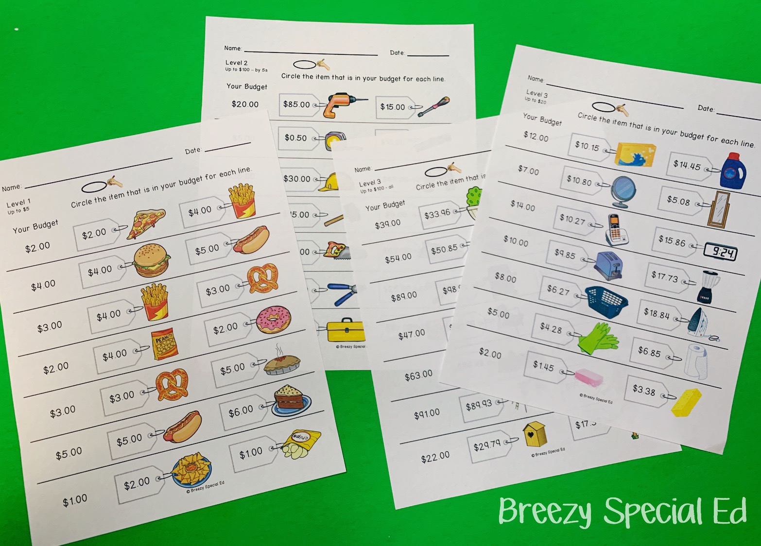 Teaching Students How To Budget For A Simple Shopping Trip Breezy Special Ed