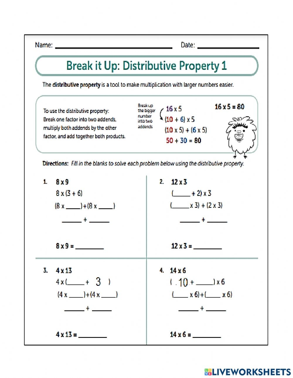 Associative Property Of Multiplication Worksheets Pdf