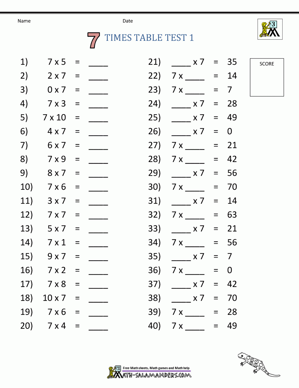 Multiplication Quiz Online Free