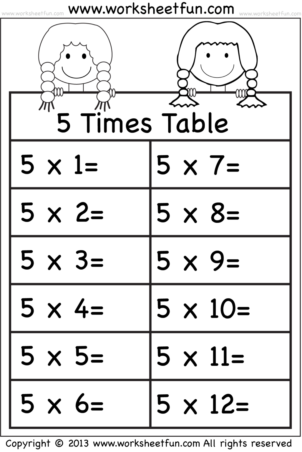 Multiplying By 5 Worksheets Printable Printable Worksheets