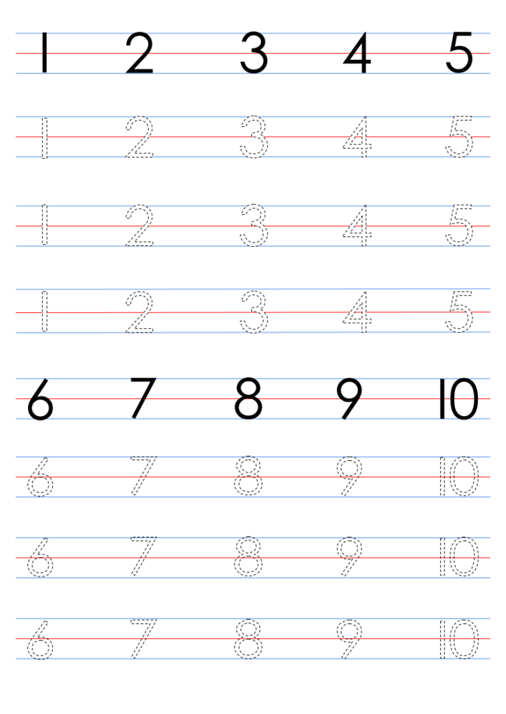 Numbers 1-10 Writing Worksheets