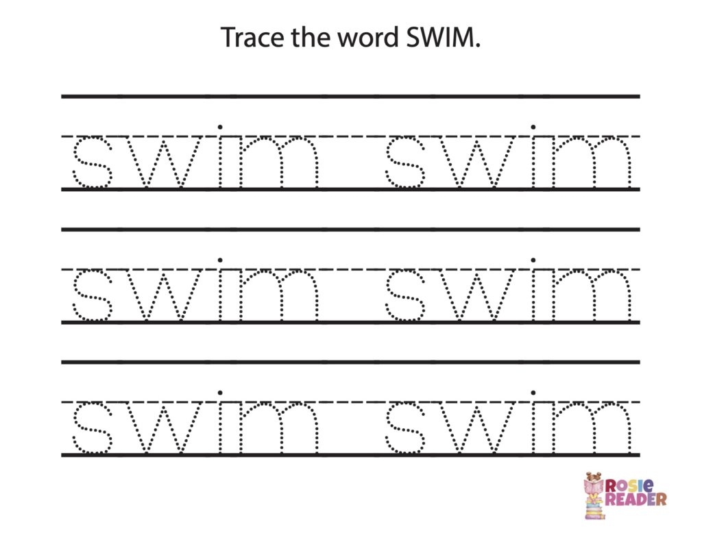 Trace The Word Swim Reading Adventures For Kids Ages 3 To 5