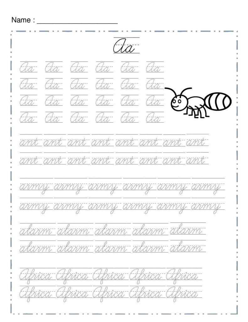 Tracing cursive letters worksheets Your Home Teacher