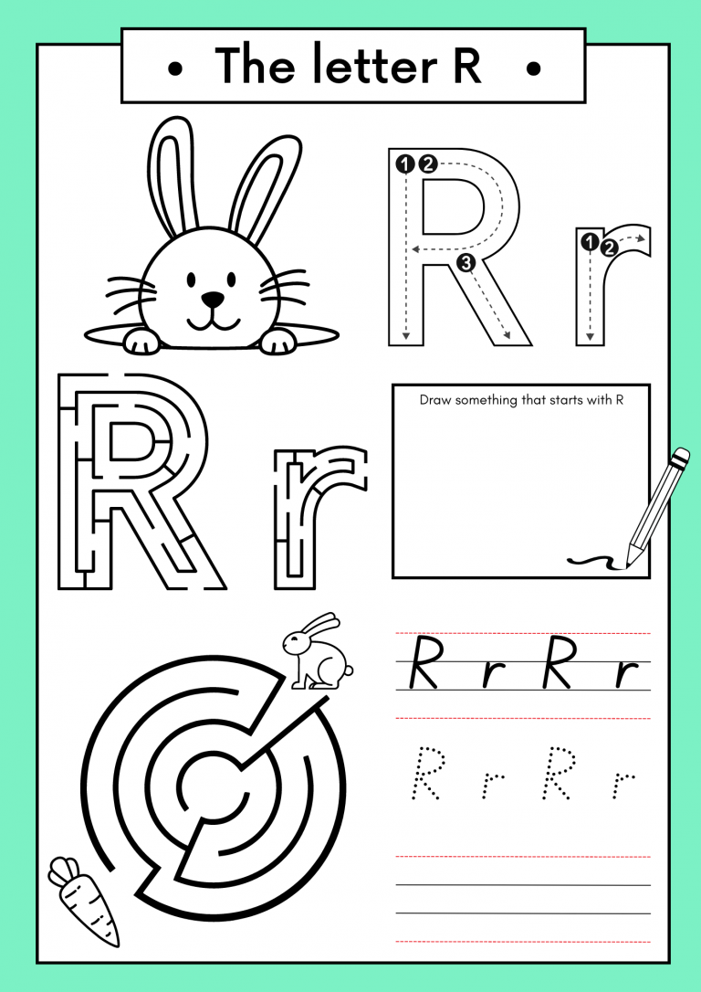 Free Kindergarten Letter R Worksheets Printable PDF