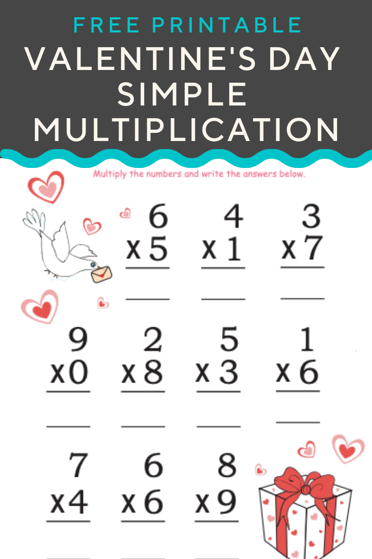 Valentine s Day Simple Multiplication Multiplication First Grade Math Worksheets Math Work