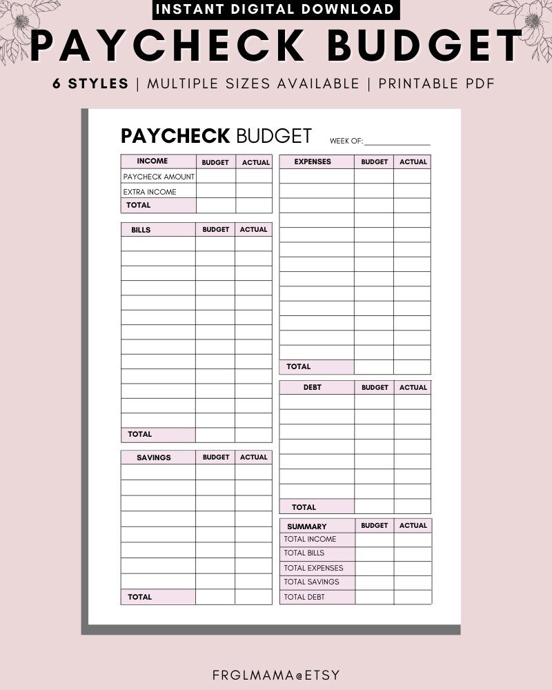 Weekly Budget Worksheet Pdf Printable Worksheets