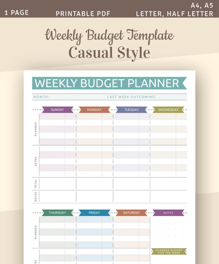 Free Printable Weekly Budget Worksheets - Printable Worksheets