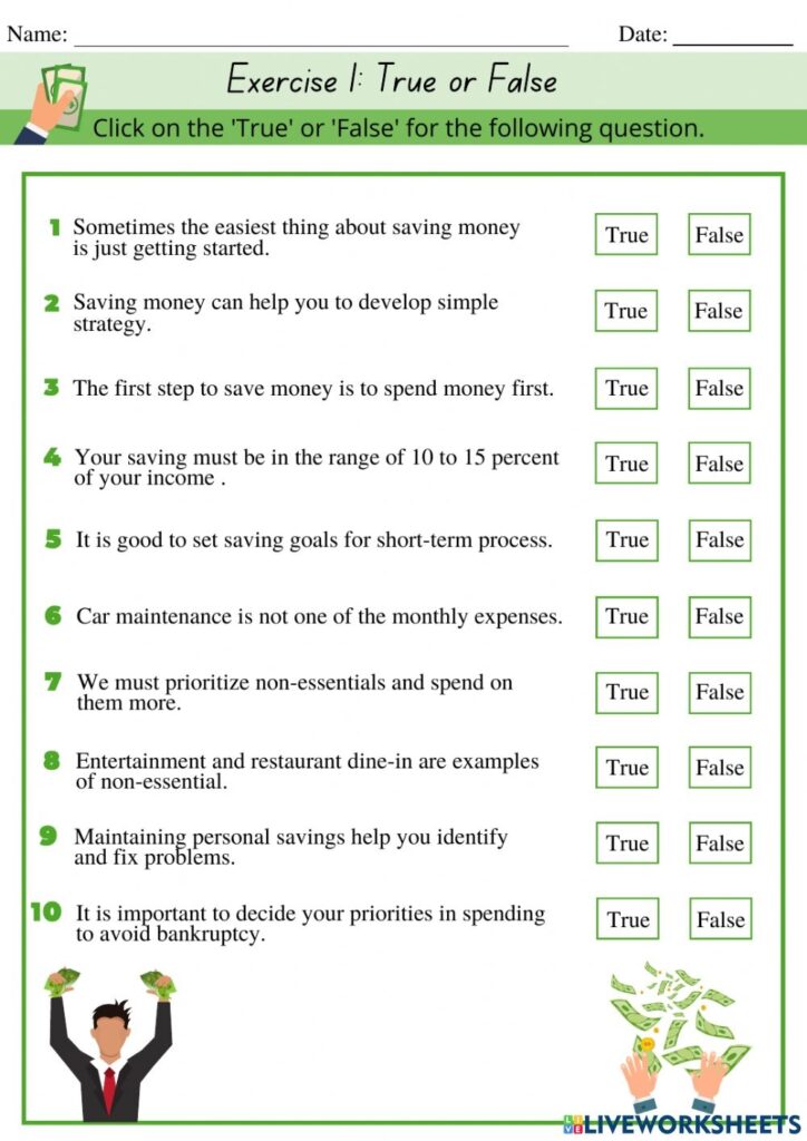 Worksheet 1 Ways To Save Money Worksheet