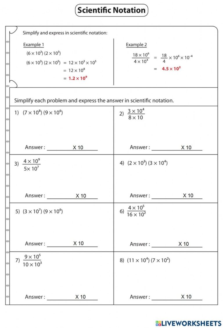 Multiplication Scientific Notation Worksheets - Printable Worksheets